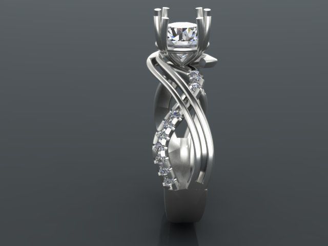 Round center criss-cross shank 3D print model_3