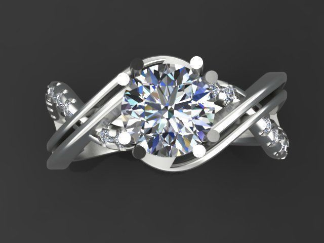 Round center criss-cross shank 3D print model_1