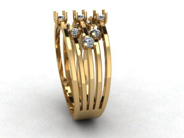 5 row band 3D print model_2