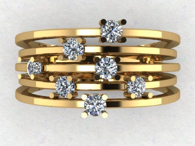 5 row band 3D print model_3