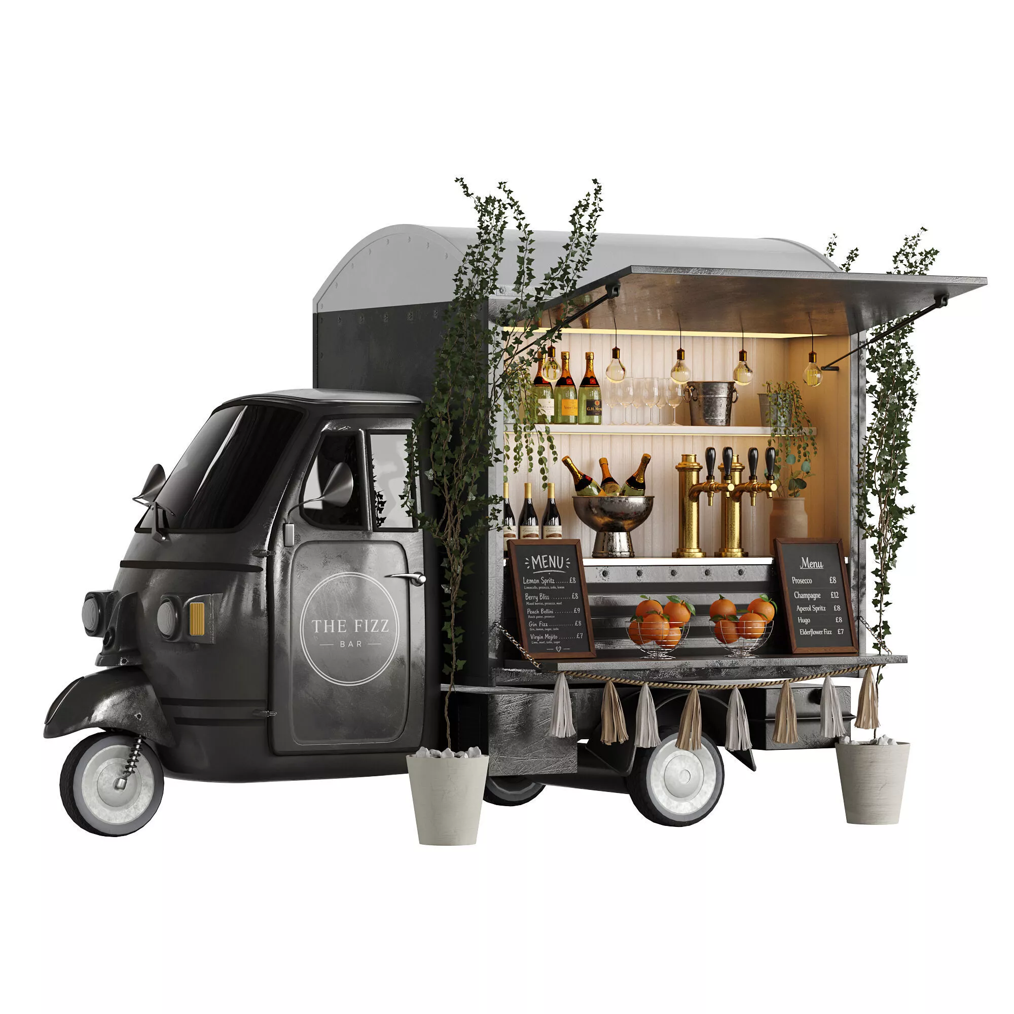 Ape Champagne Bar Truck 3D model