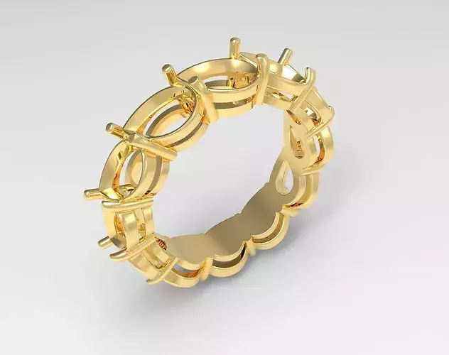 Pear Cut Diamond Eternity Ring USA 6