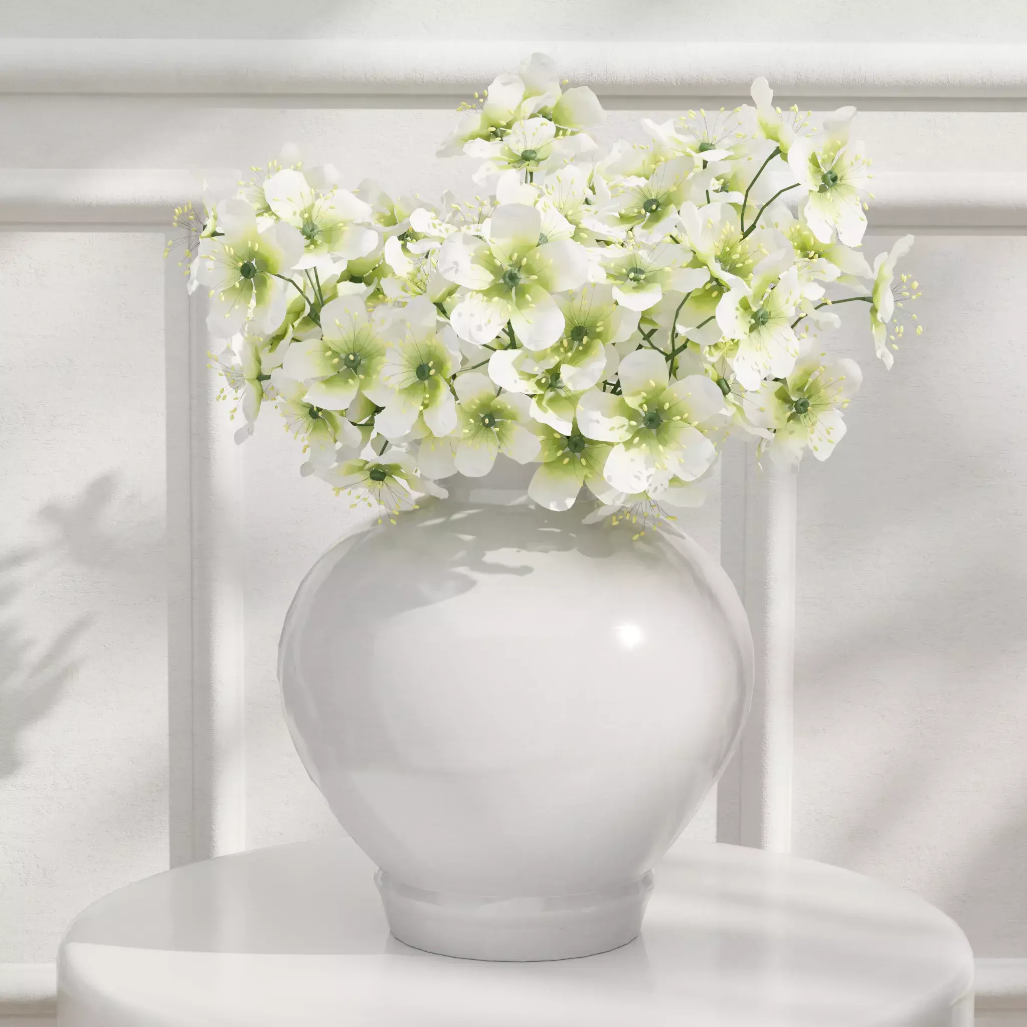 White Flower Free 3D model