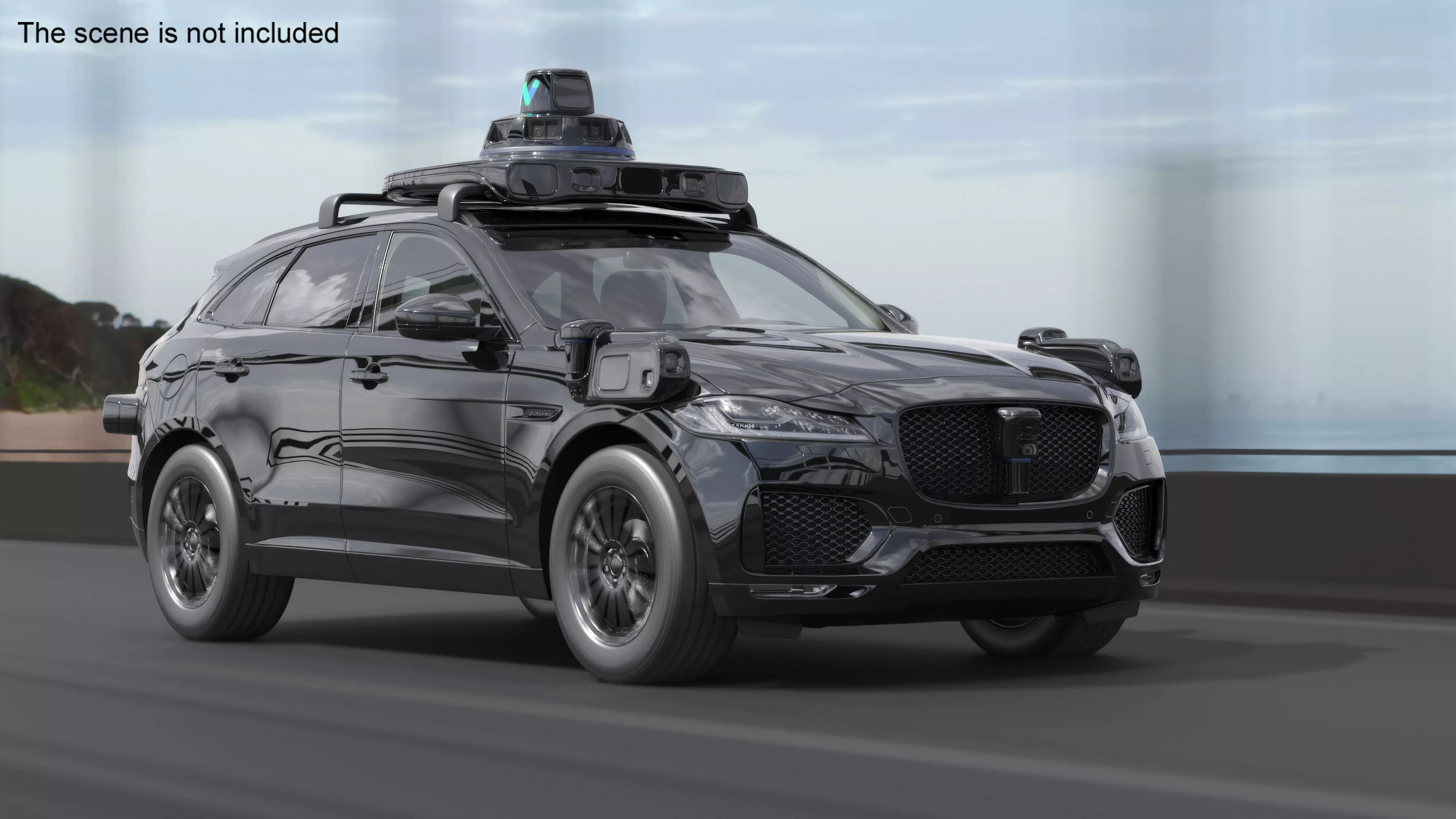 AI Powered Autonomous Taxi SUV Black Rigged for Maya 3D model