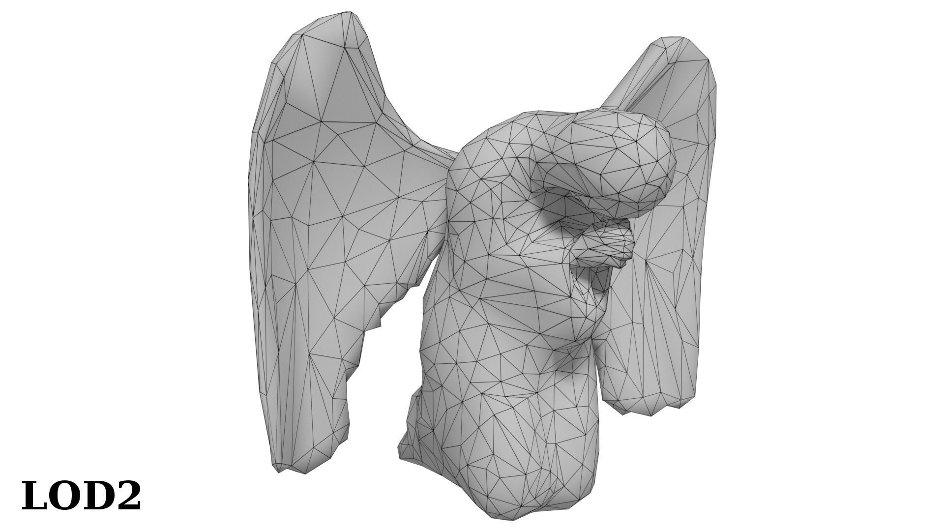 Angel Statue Low-poly 3D model_17
