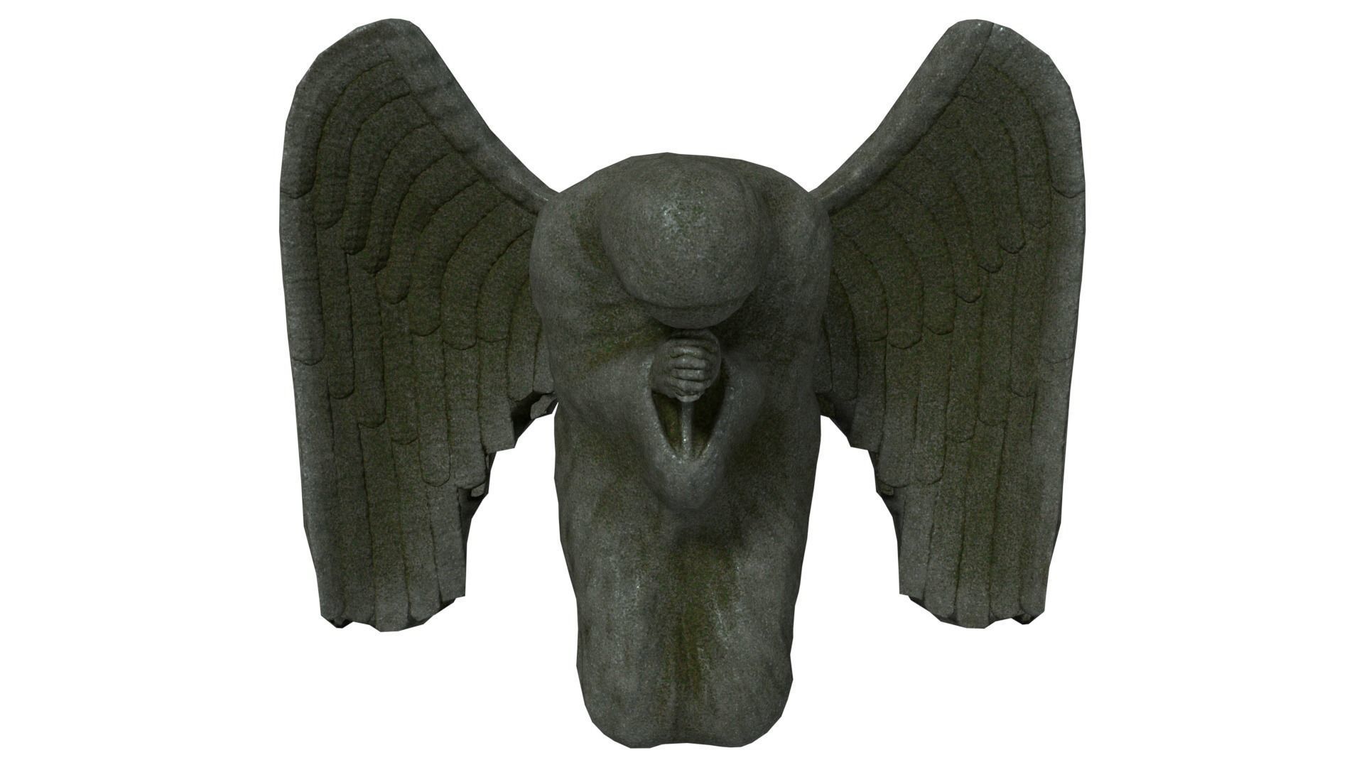 Angel Statue Low-poly 3D model_2