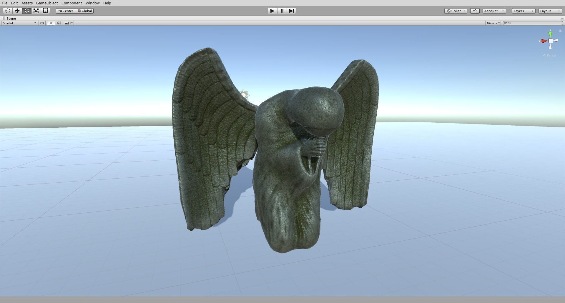 Angel Statue Low-poly 3D model_11
