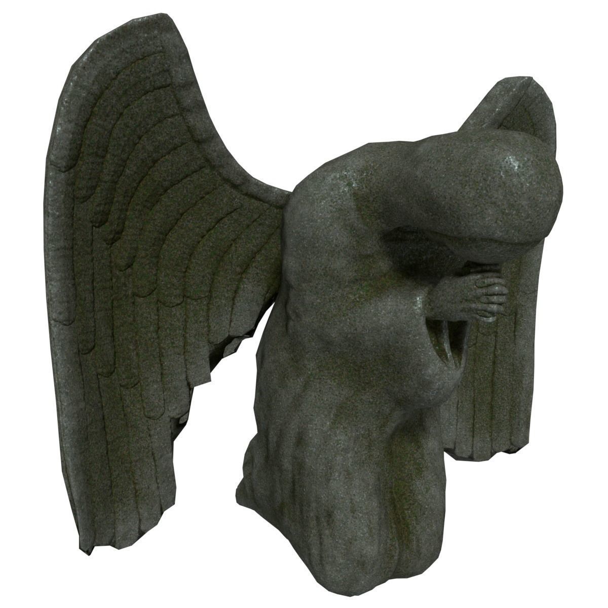 Angel Statue Low-poly 3D model_0