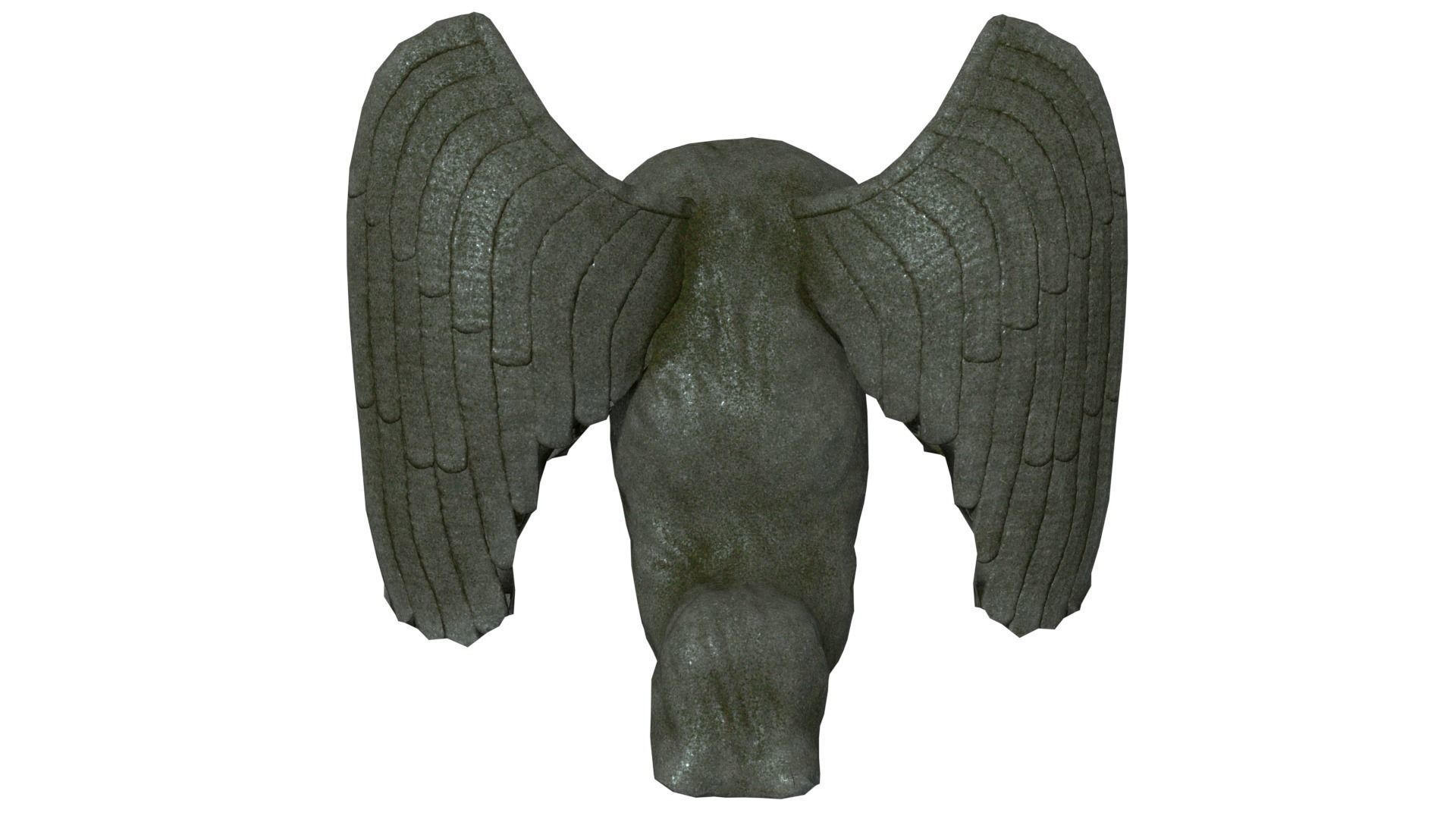 Angel Statue Low-poly 3D model_3