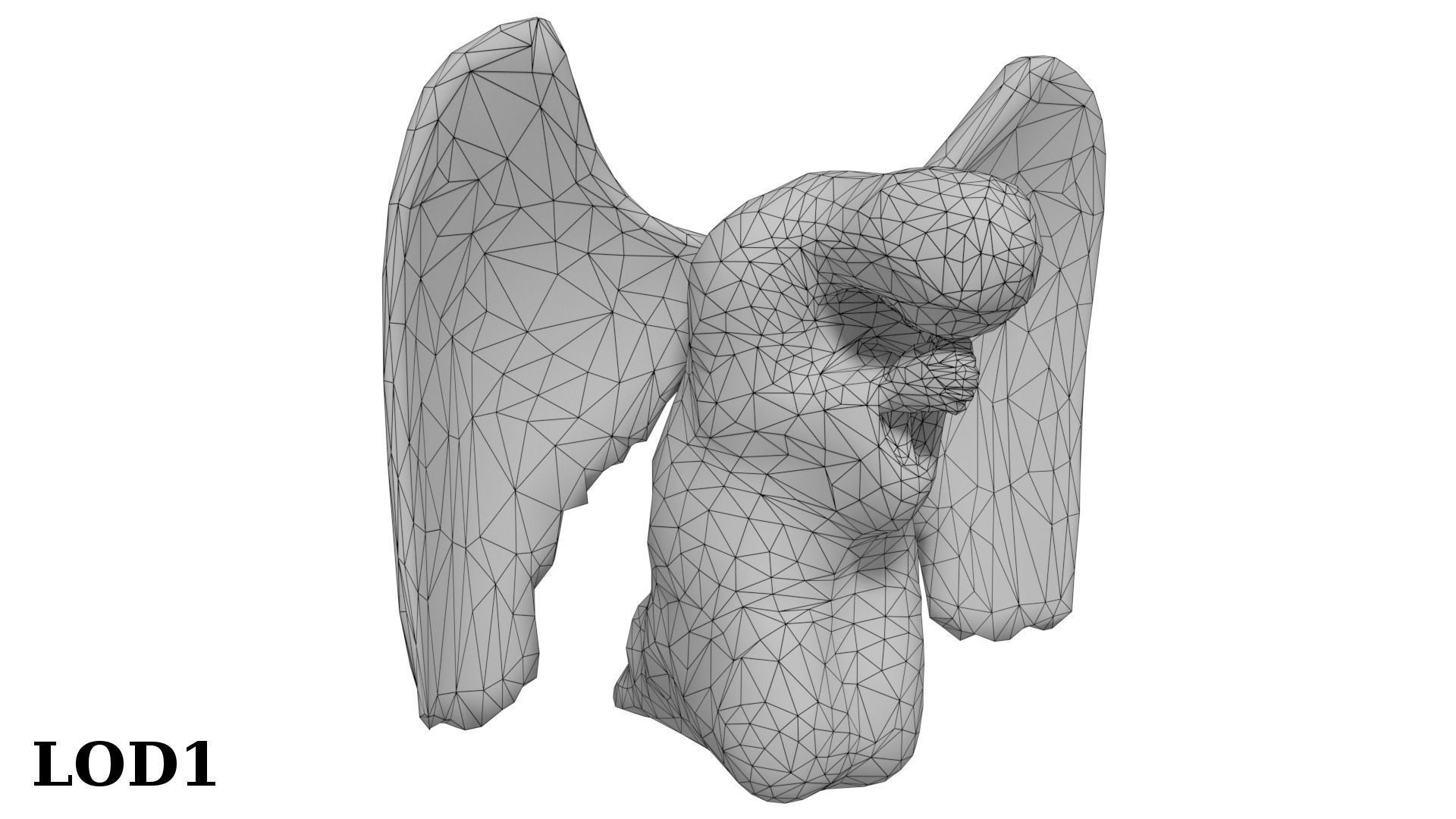 Angel Statue Low-poly 3D model_15