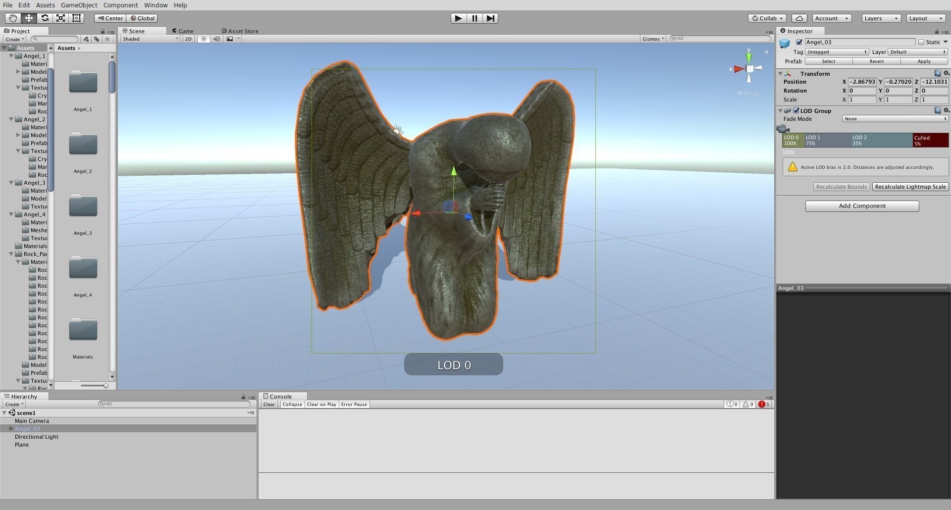 Angel Statue Low-poly 3D model_8
