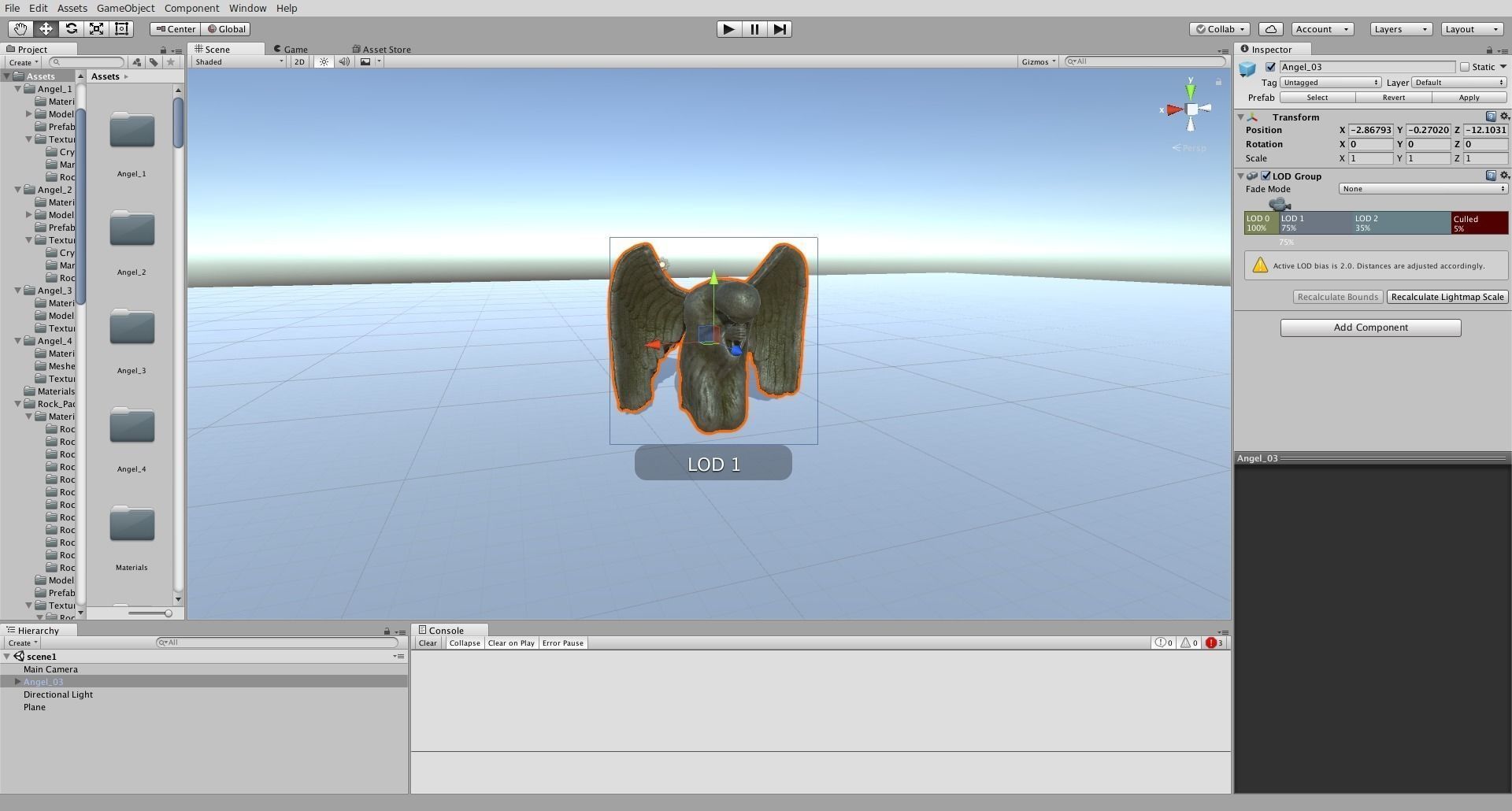 Angel Statue Low-poly 3D model_9