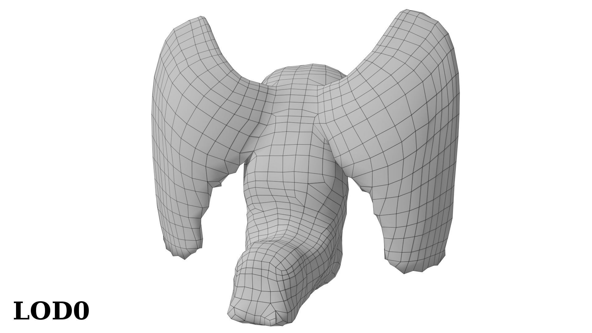 Angel Statue Low-poly 3D model_14