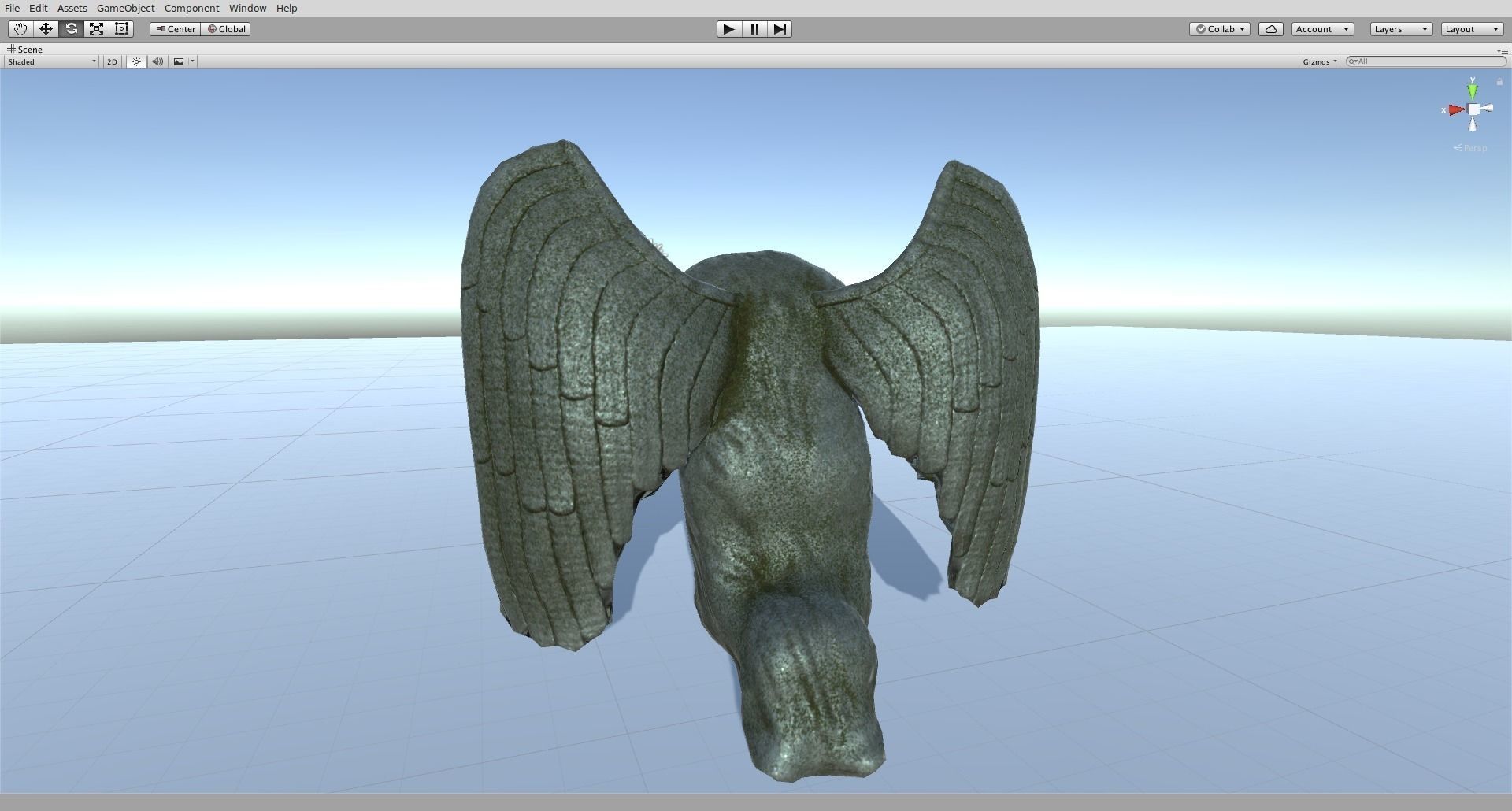 Angel Statue Low-poly 3D model_12