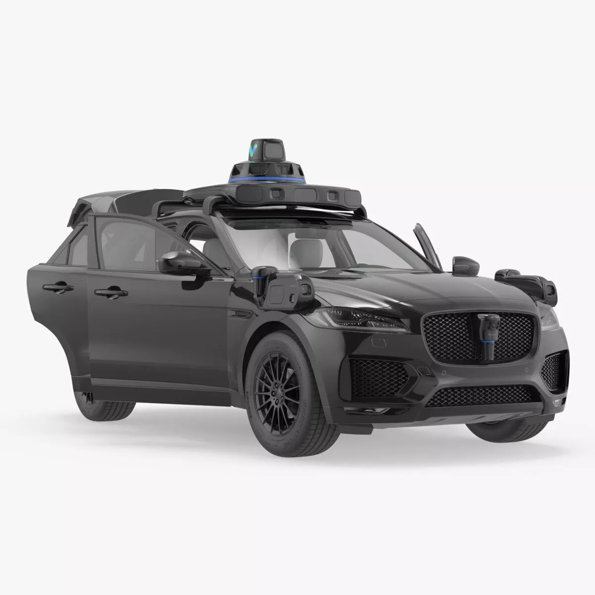 AI Powered Autonomous Taxi SUV Black Rigged for Cinema 4D 3D model