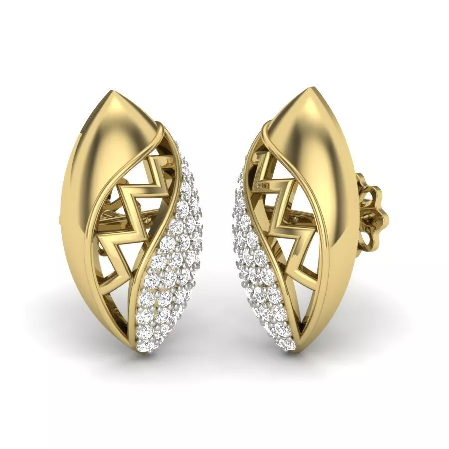 SILVER AND GOLD LONG EARRINGS 3D print model