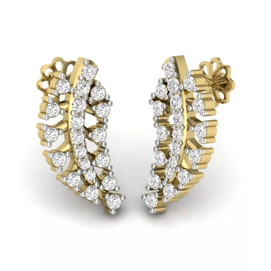 SILVER AND GOLD LONG EARRINGS 3D print model