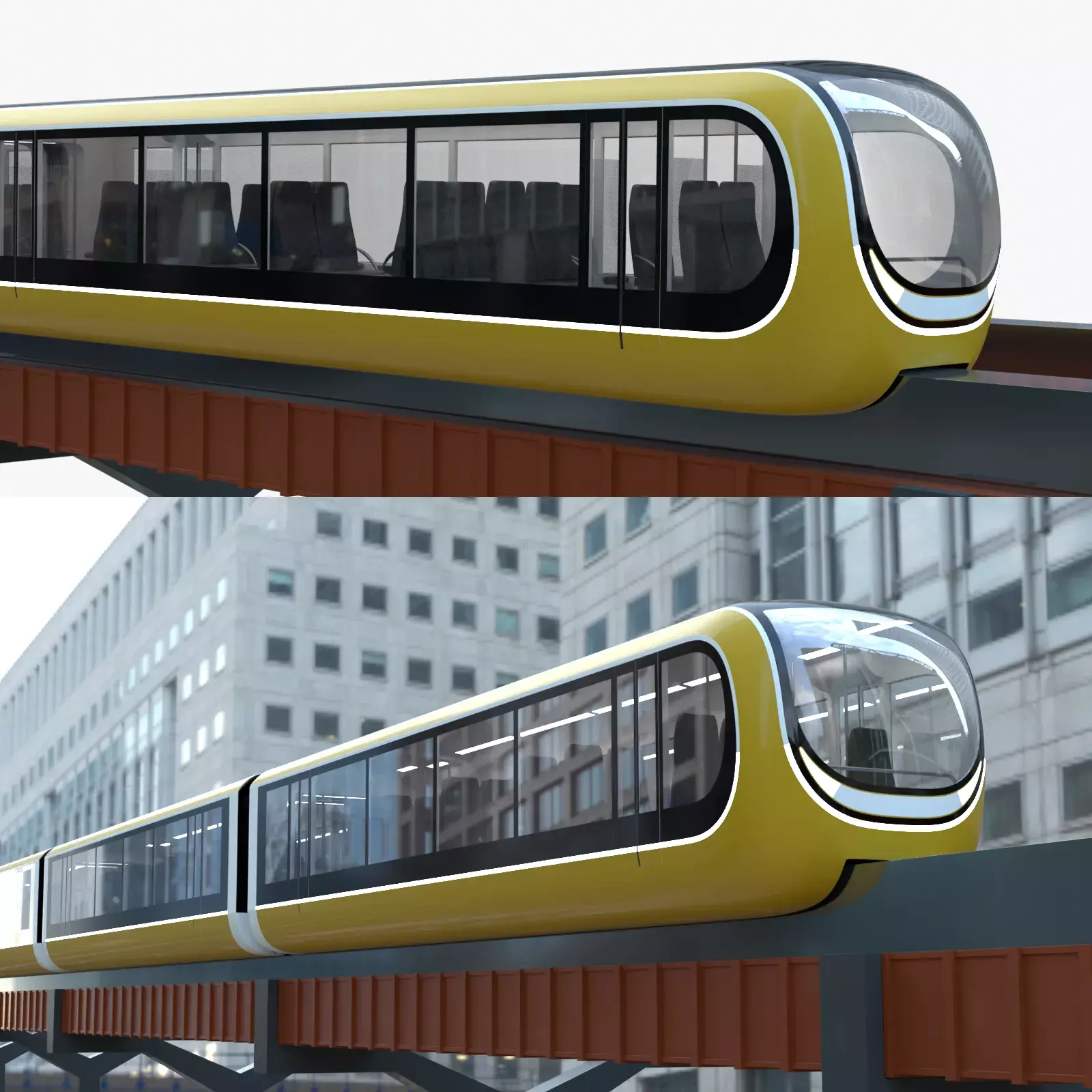 Monorail Train Concept Free 3D model