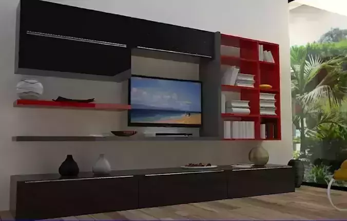 decor tv wall unit design 3D print model