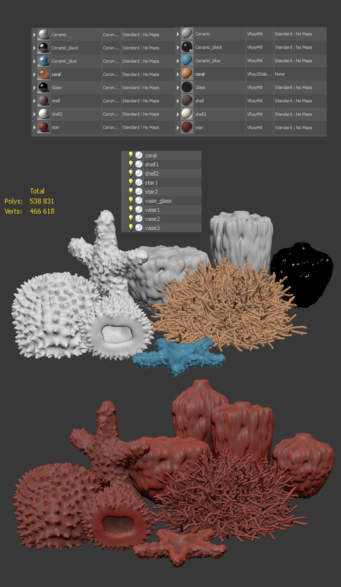 Marine decorations 3D model_2