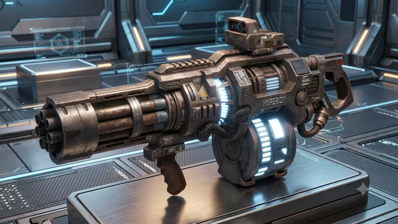 Hyperion - PBR Heavy scifi weapon asset Low-poly 3D model