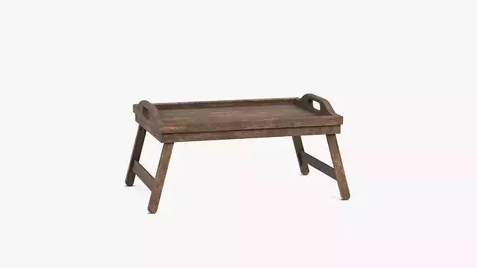 Wooden Bed Tray 3D model 2