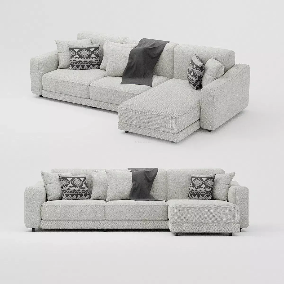 White Sofa Free 3D model