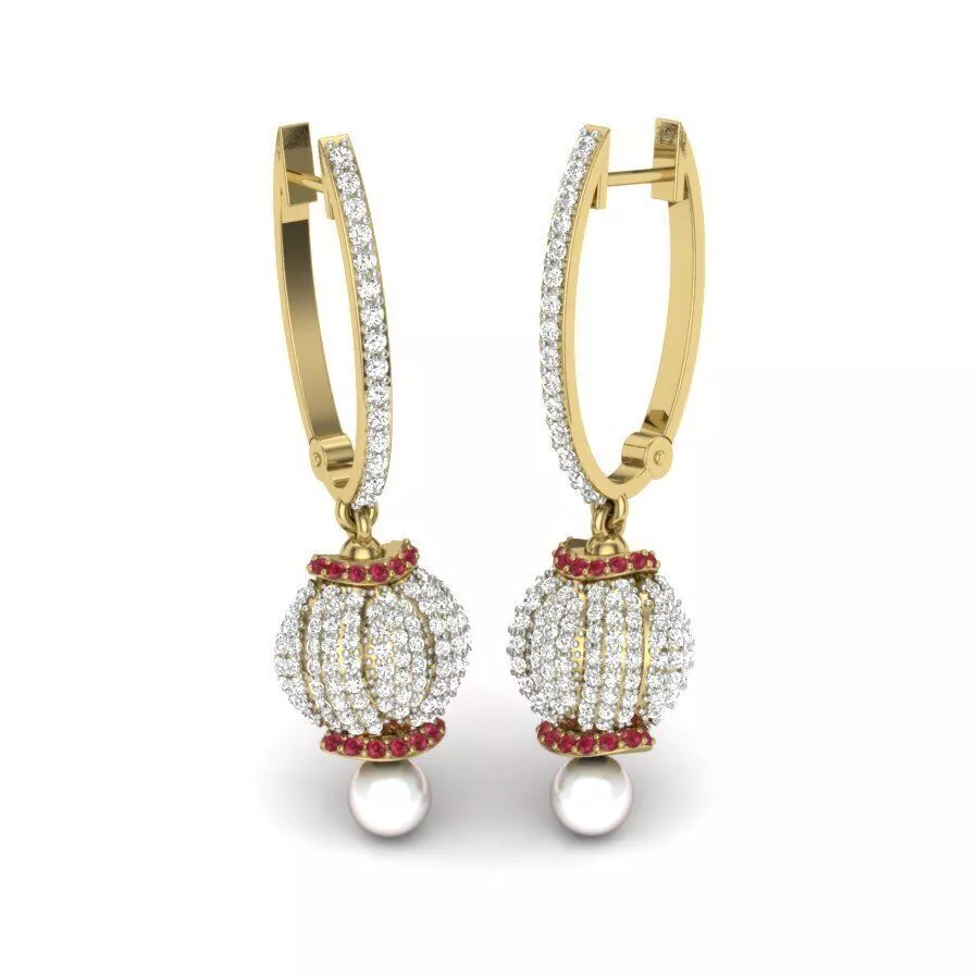 SILVER AND GOLD LONG EARRINGS 3D print model