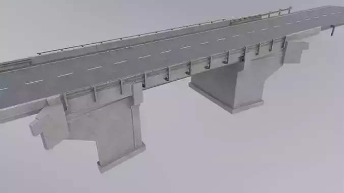 Road Bridge Low-poly 3D model