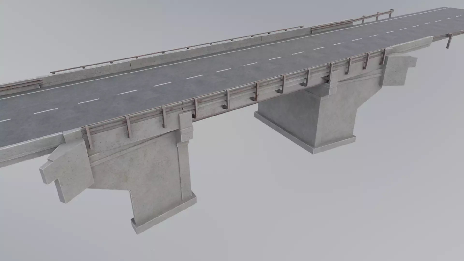 Road Bridge Low-poly 3D model_0