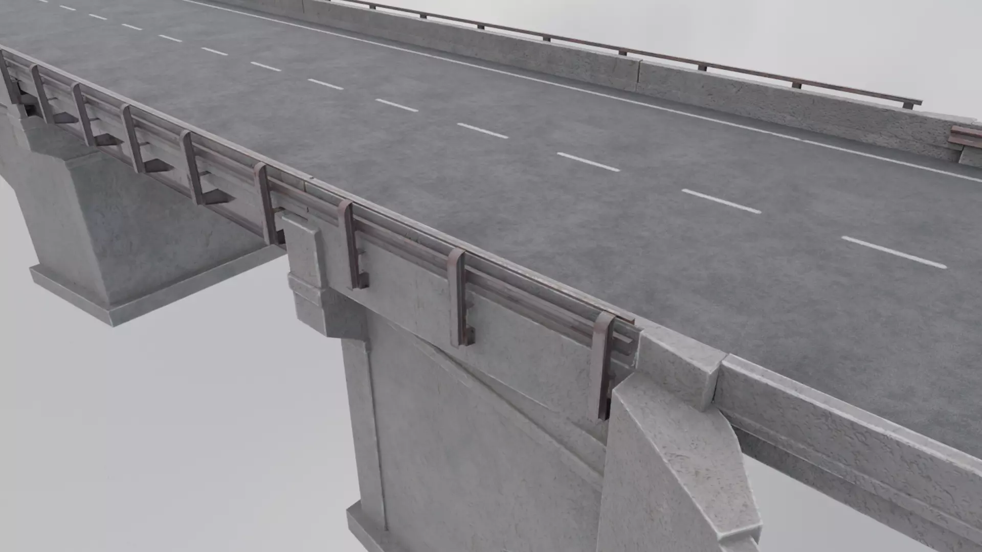 Road Bridge Low-poly 3D model_1
