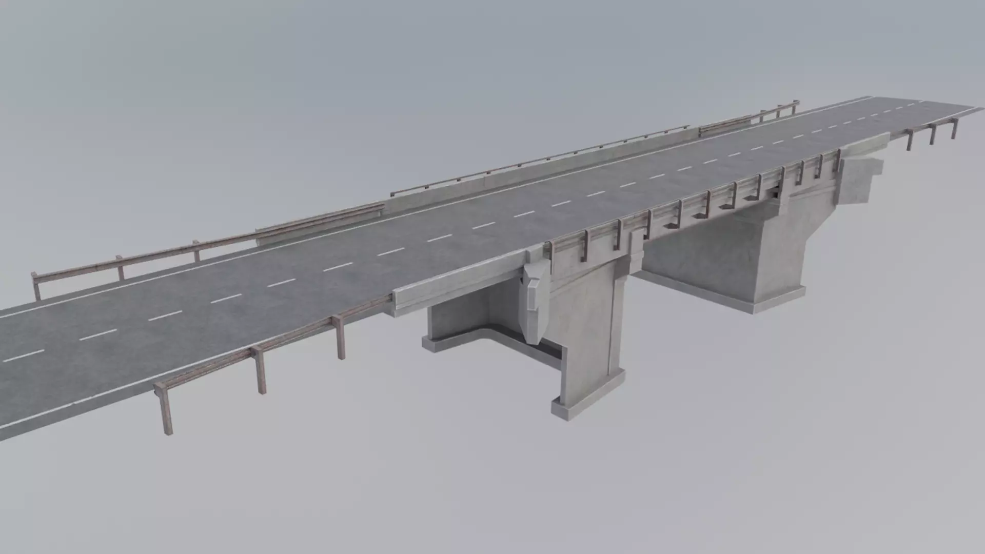 Road Bridge Low-poly 3D model_4