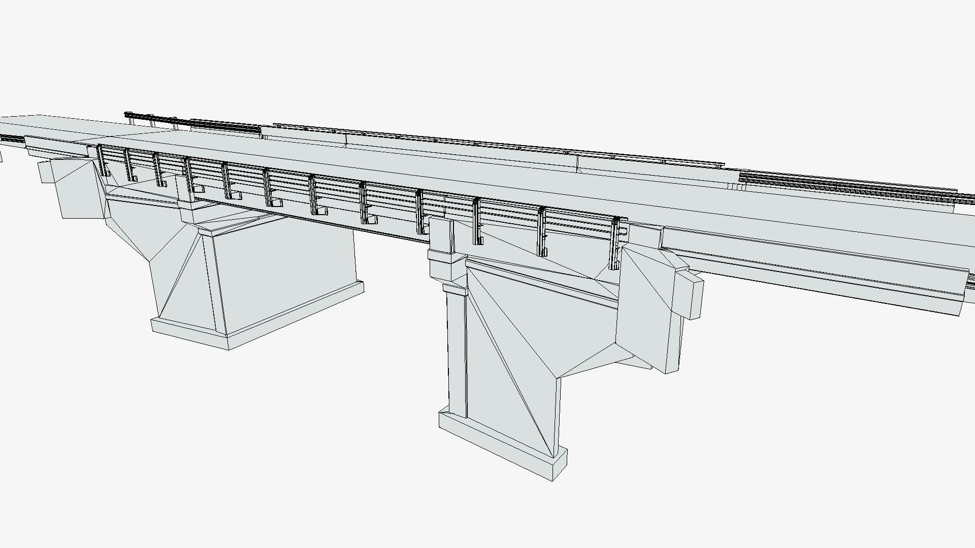 Road Bridge Low-poly 3D model_5