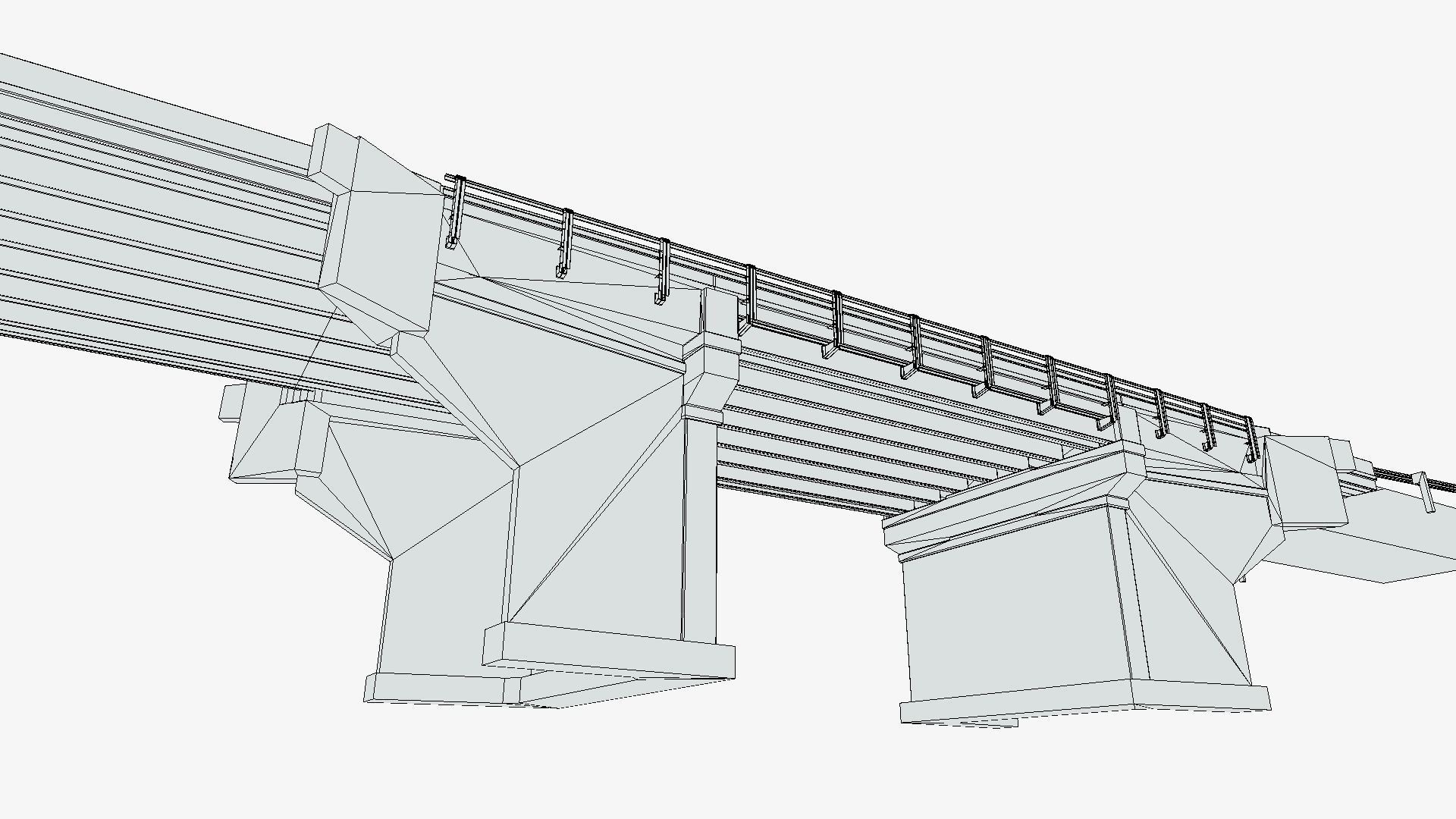 Road Bridge Low-poly 3D model_6