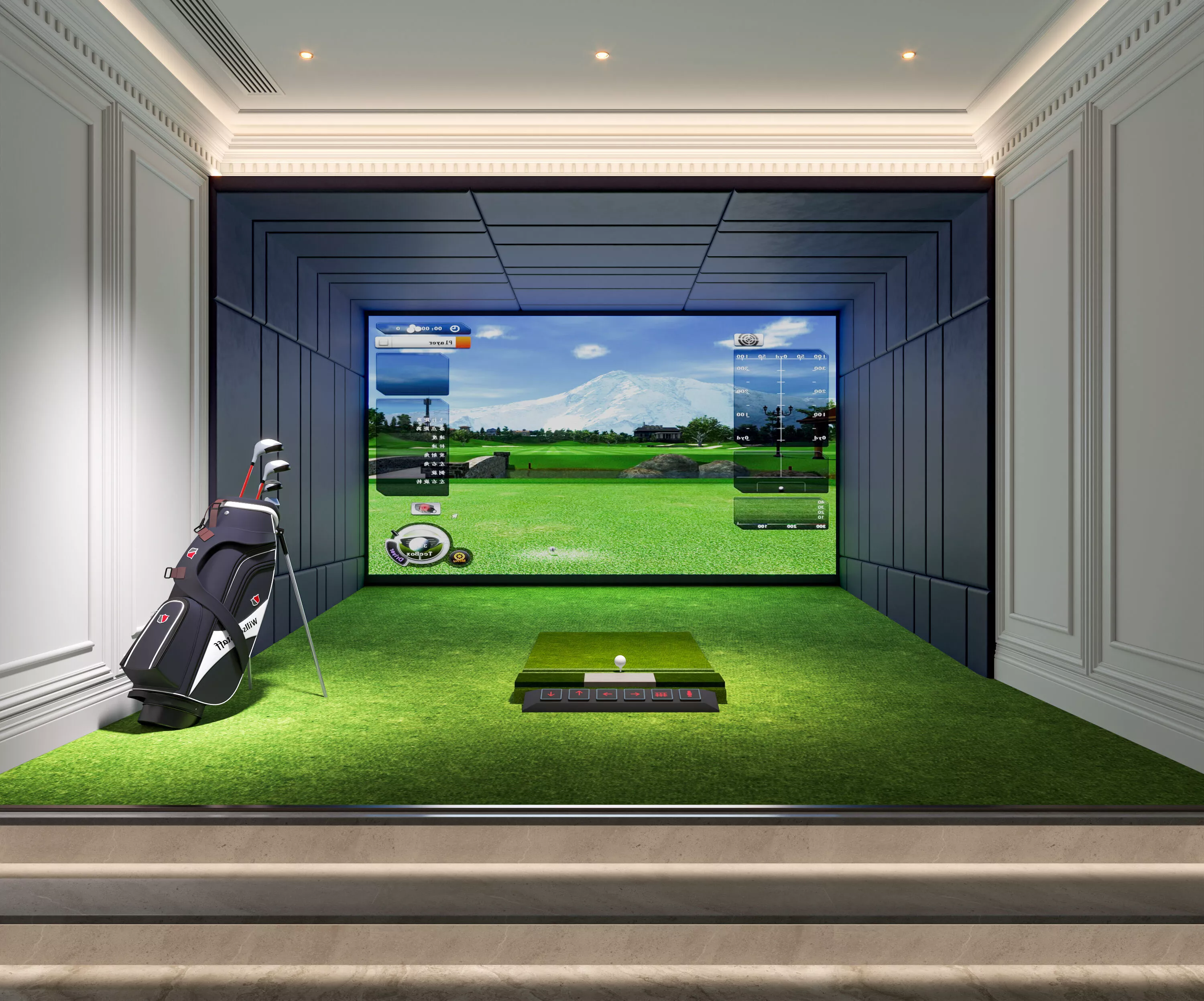 Indoor family golf practice room 3D model