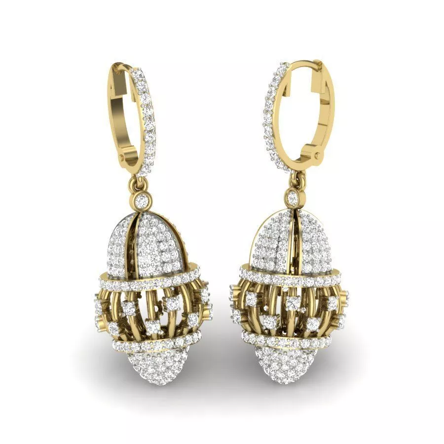 SILVER AND GOLD LONG EARRINGS 3D print model