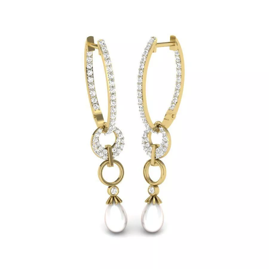SILVER AND GOLD LONG EARRINGS 3D print model