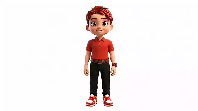 Stylized Cartoon Boy Character Rigged Animated 3D Game Asset