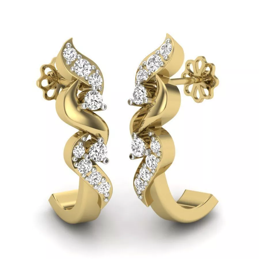 SILVER AND GOLD LONG EARRINGS 3D print model
