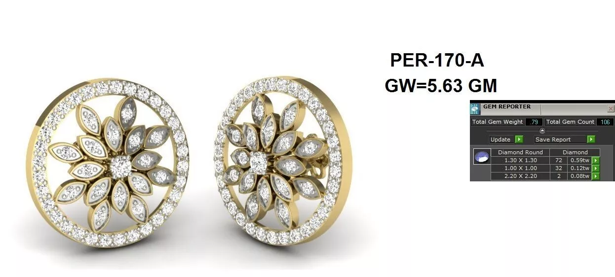 SILVER AND GOLD LONG EARRINGS 3D print model