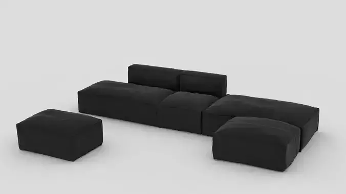 Sofa sectional with ottomans