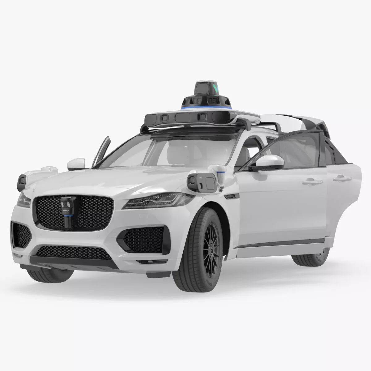 Autonomous Ride Hailing SUV White Rigged for Maya 3D model