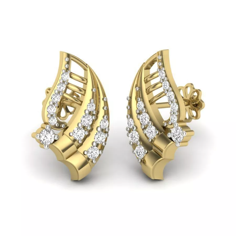 SILVER AND GOLD LONG EARRINGS 3D print model