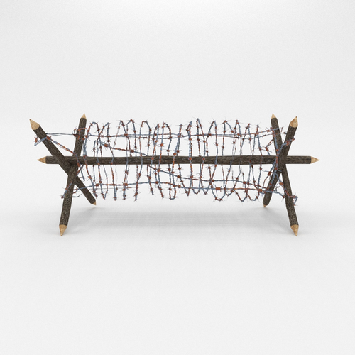 Lowpoly Barb Wire Obstacle Low-poly 3D model