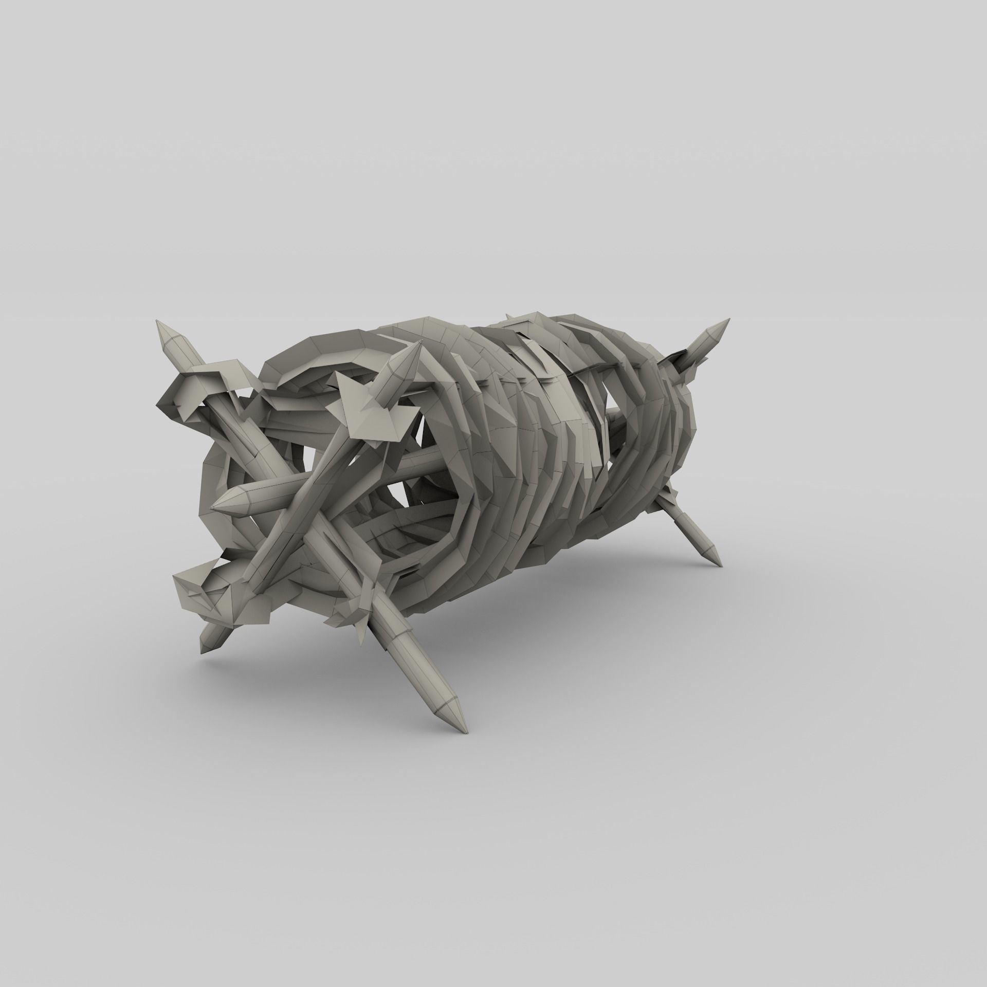 Lowpoly Barb Wire Obstacle Low-poly 3D model_1