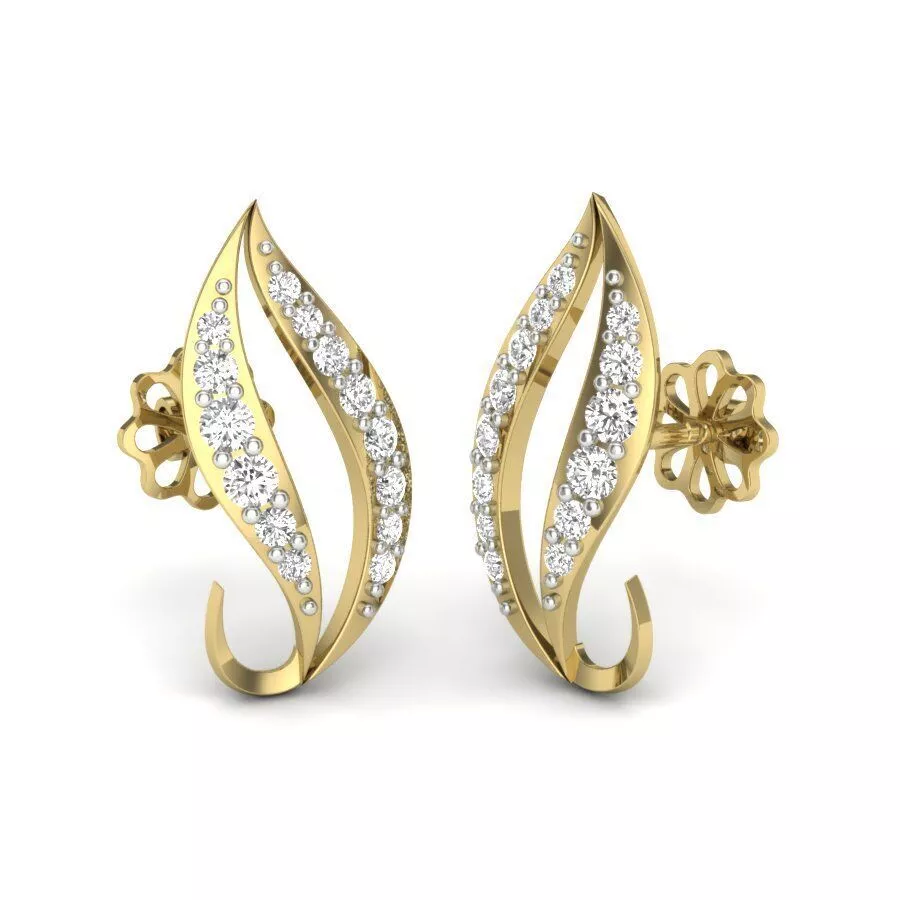 SILVER AND GOLD LONG EARRINGS 3D print model