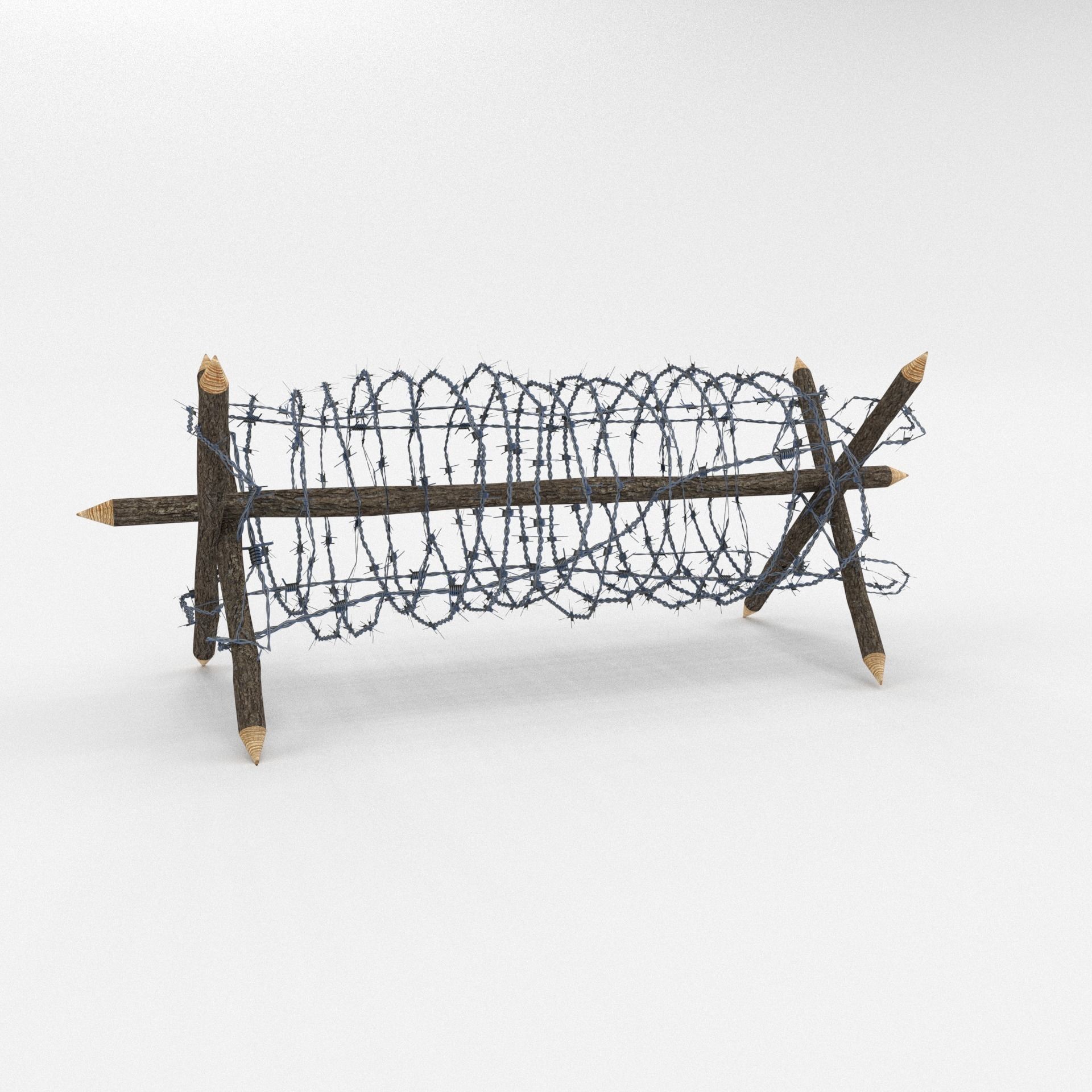 Lowpoly Barb Wire Obstacle Low-poly 3D model_5