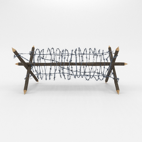 Lowpoly Barb Wire Obstacle Low-poly 3D model