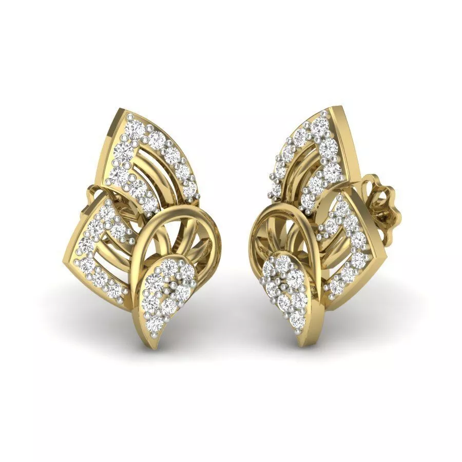 SILVER AND GOLD LONG EARRINGS 3D print model