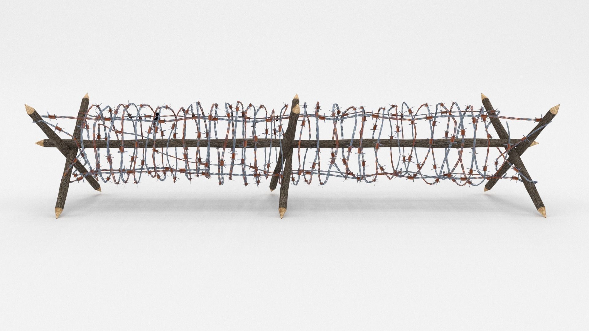 Lowpoly Barb Wire Obstacle Low-poly 3D model